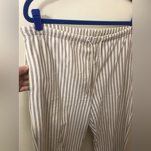Orvis Womens Cotton Striped Pull On Wide Leg High Rise Lightweight Pants Size 12 - Picture 10 of 13